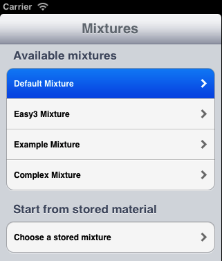 Mixture Selection